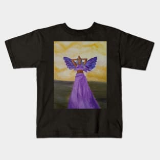 Waiting In Silence oil painting by Tabitha Kremesec Kids T-Shirt